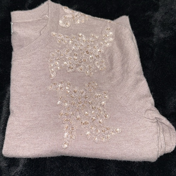 Jenny Yoo sequence embellished 3/4 sleeve sweater - Picture 2 of 9